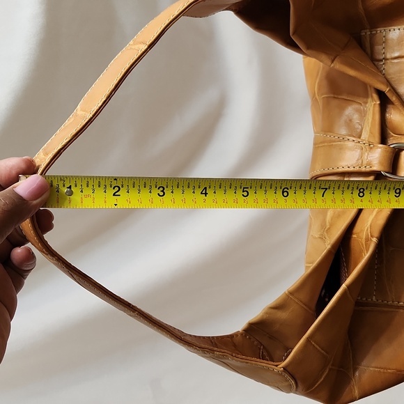 Dooney & Bourke Tan Croc Embossed Leather Shoulder Bag - Picture 9 of 16